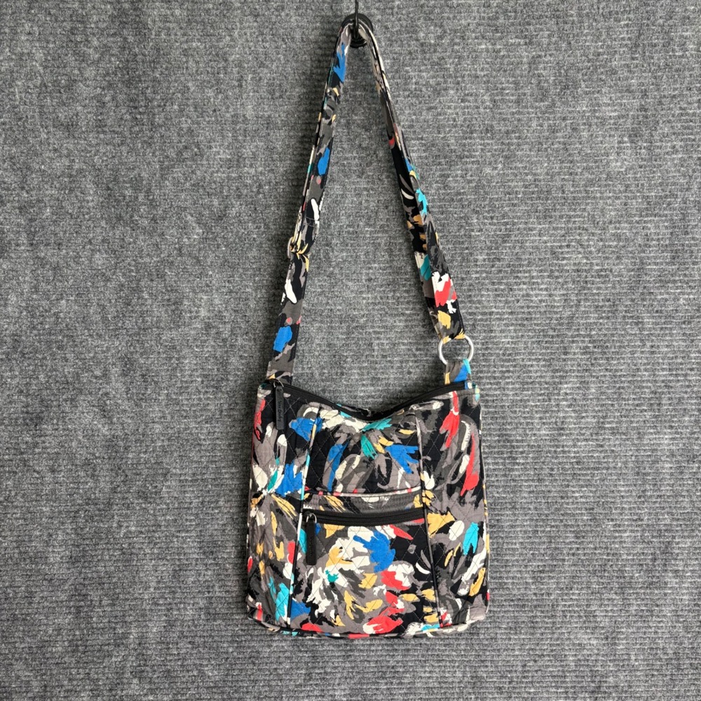 Vera Bradley Crossbody Bag & Turnlock Wallet Set Abstract Floral Quilted Cotton